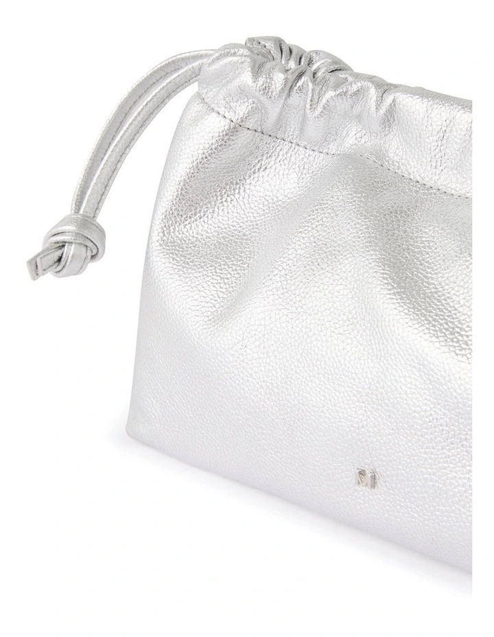 Darby Leather Crossbody Bag in Silver image 6