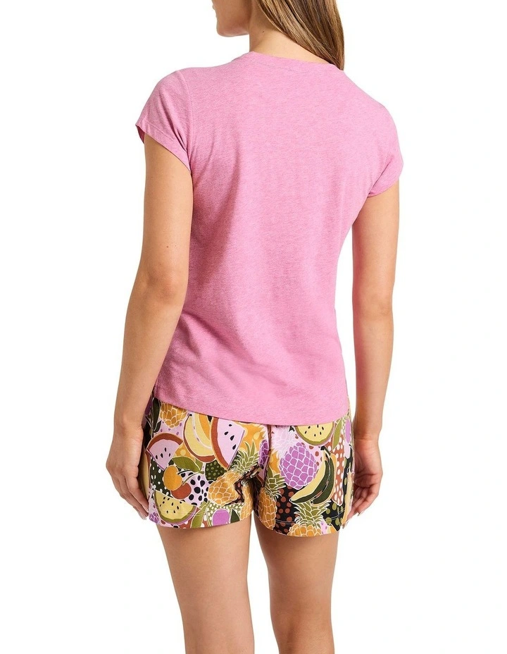 Better Fruit Up Pj Tee Set in Pink Multi image 2