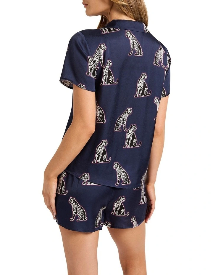 Look At Me I'm Leopardy Pj Set in Navy Multi image 2