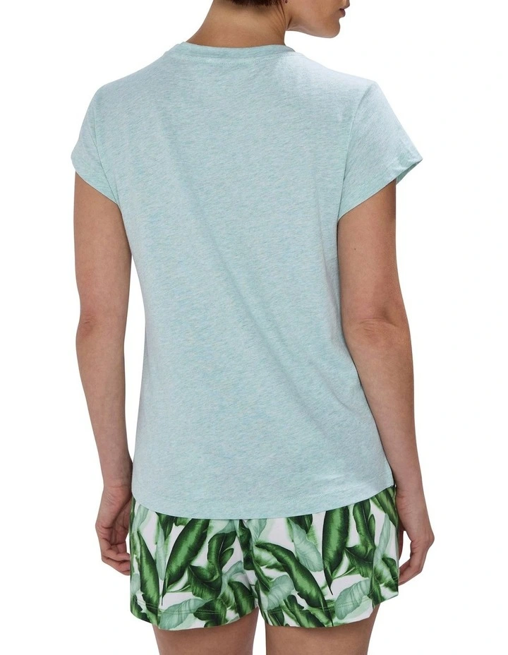 Hot Tropics! Pj Tee Set in Green Multi image 3