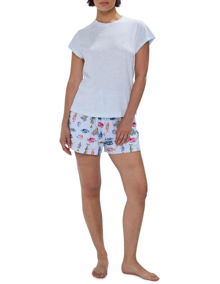 Sea La Vie Pj Tee Set in Blue Multi image 1