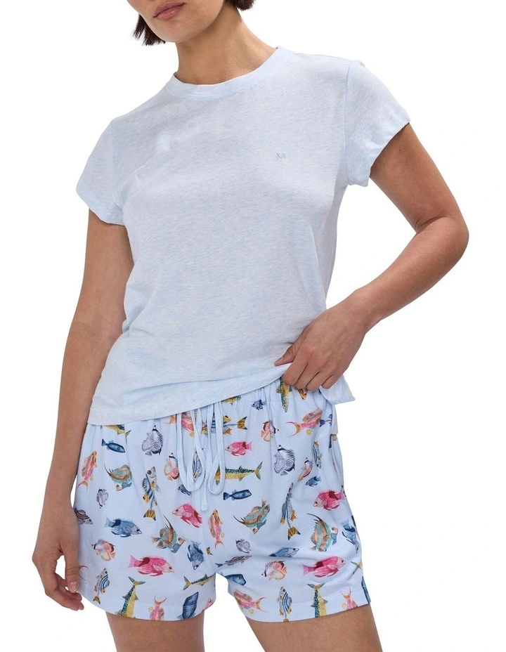 Sea La Vie Pj Tee Set in Blue Multi image 2