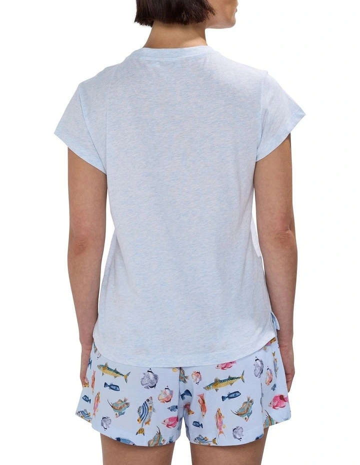Sea La Vie Pj Tee Set in Blue Multi image 3