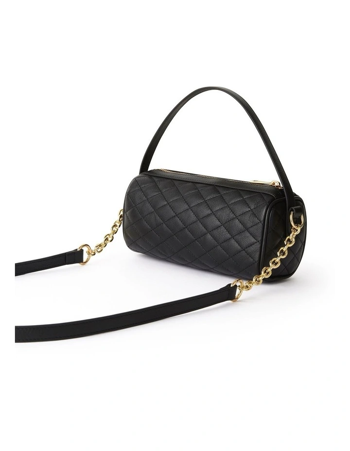 Quincy Quilted Leather Bag in Black image 2