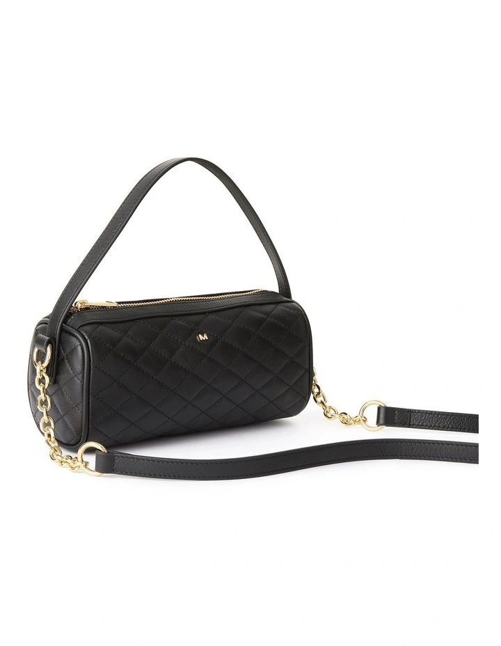 Quincy Quilted Leather Bag in Black image 4