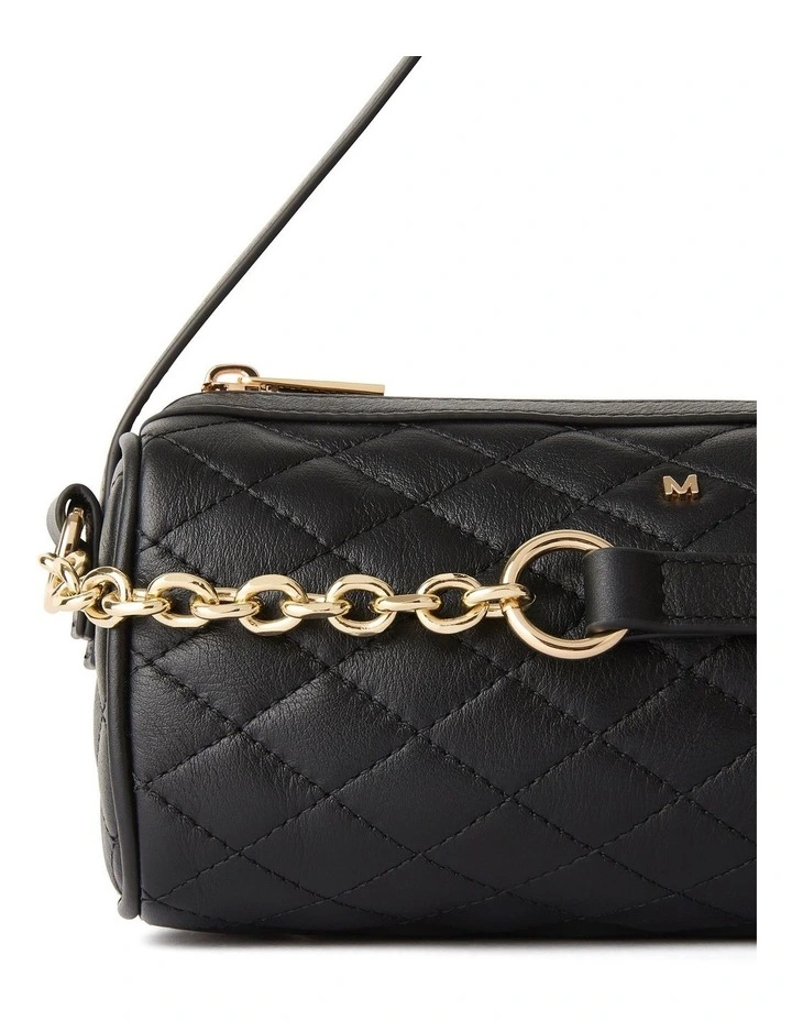 Quincy Quilted Leather Bag in Black image 6