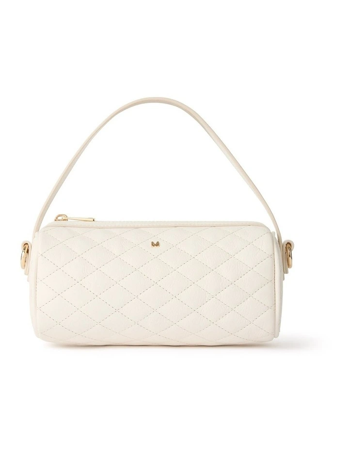 Quincy Quilted Leather Bag in Ivory image 1