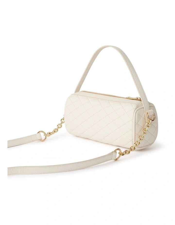 Quincy Quilted Leather Bag in Ivory image 2