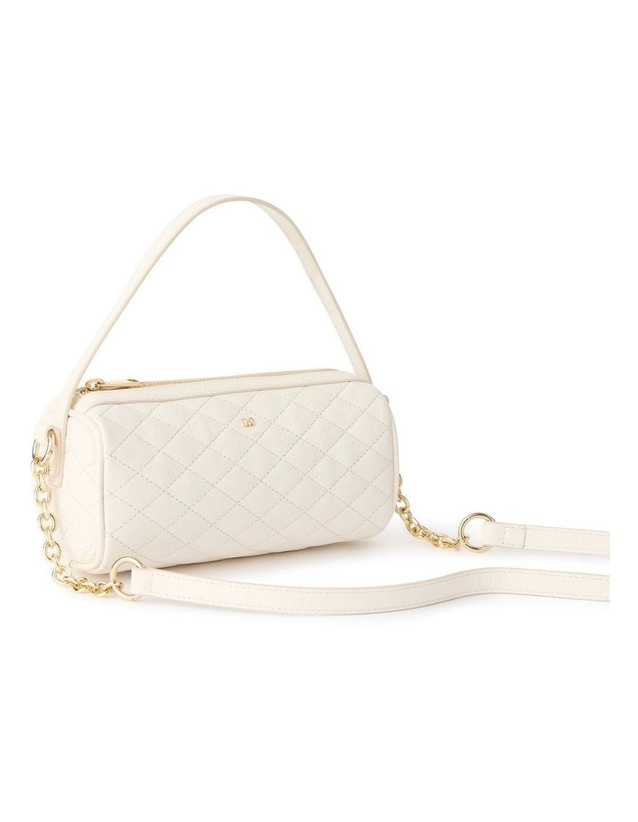 Quincy Quilted Leather Bag in Ivory image 4