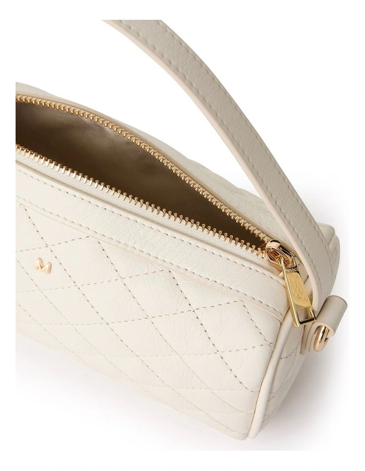 Quincy Quilted Leather Bag in Ivory image 5