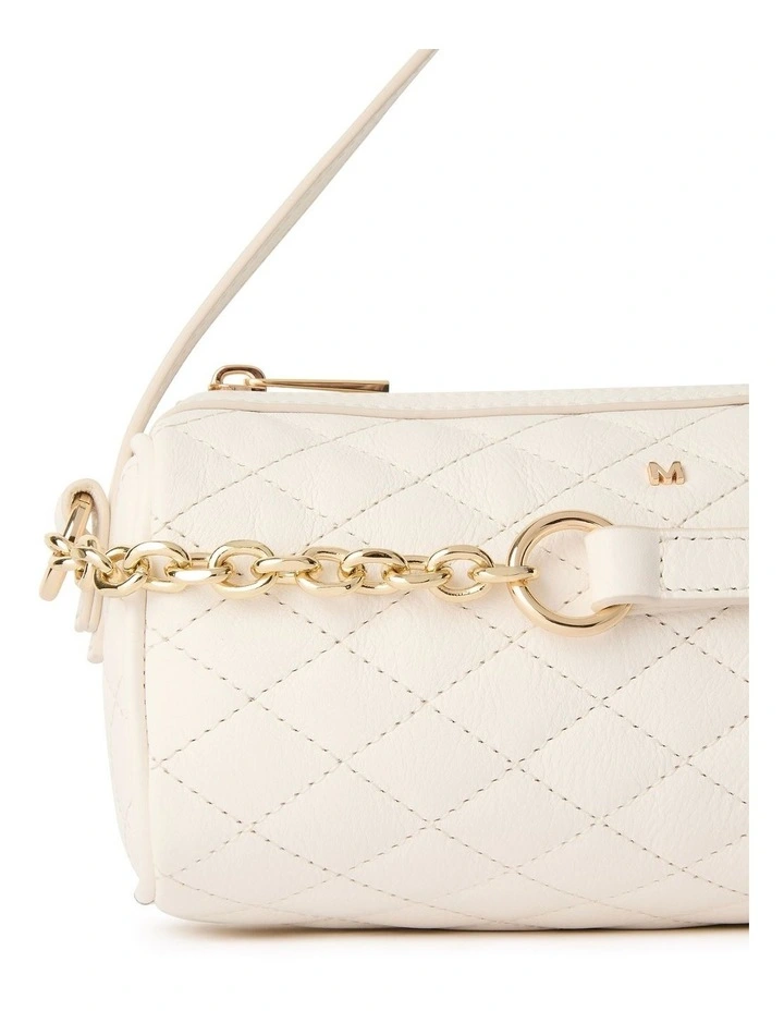 Quincy Quilted Leather Bag in Ivory image 6