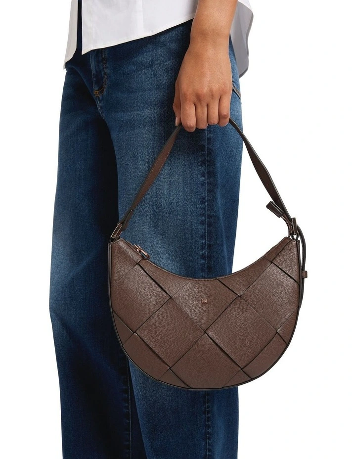 Pierre Woven Shoulder Bag in Chocolate image 2