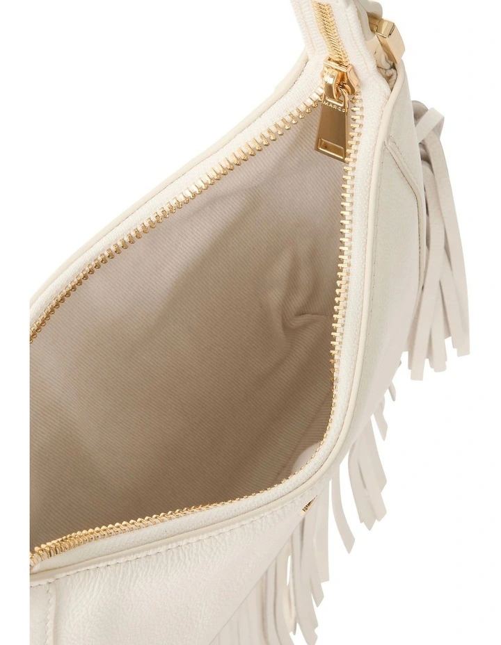 Fran Fringe Leather Bag in Ivory image 5