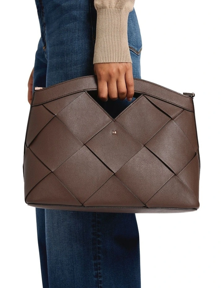 Pierre Woven Tote Bag in Chocolate image 2