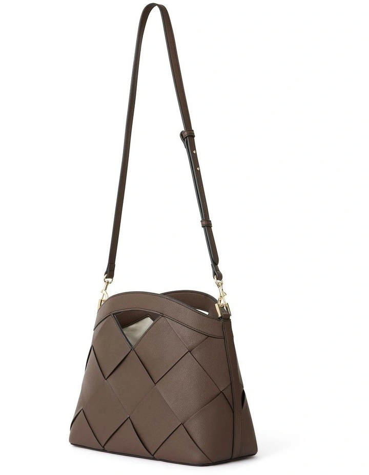 Pierre Woven Tote Bag in Chocolate image 3
