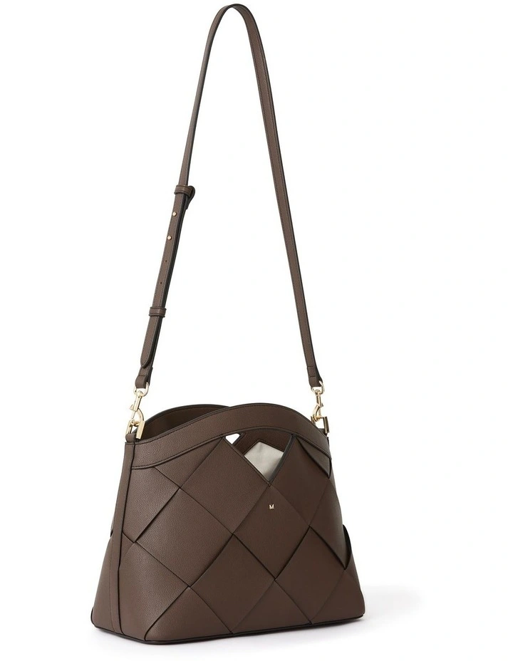 Pierre Woven Tote Bag in Chocolate image 5