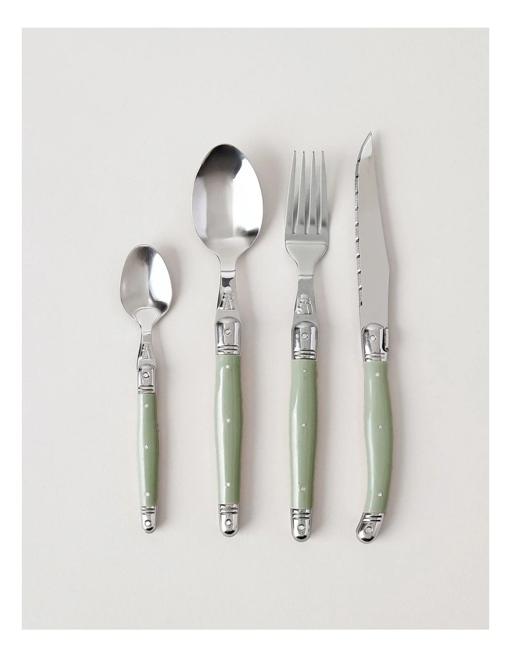 Laguiole 24pc Cutlery Set in Green image 1