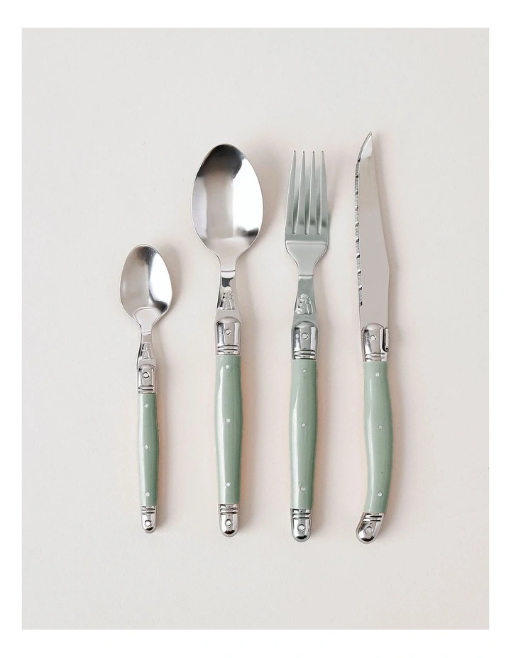 Laguiole 24pc Cutlery Set in Green image 2