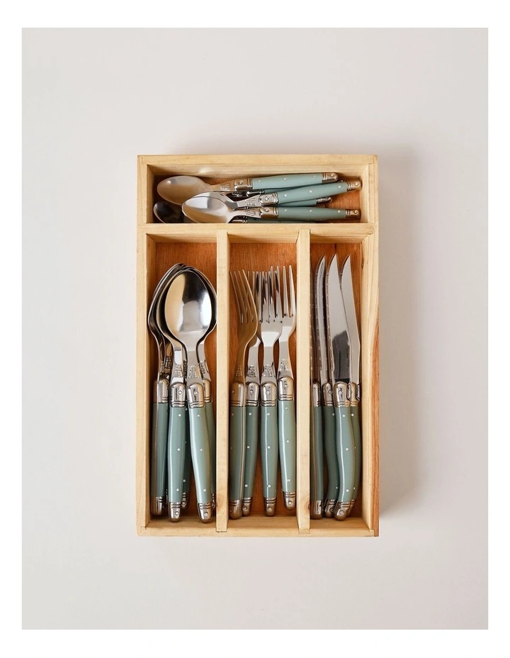 Laguiole 24pc Cutlery Set in Green image 3