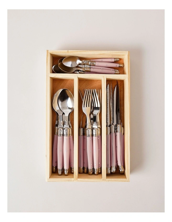 Laguiole 24pc Cutlery Set in Pink image 2