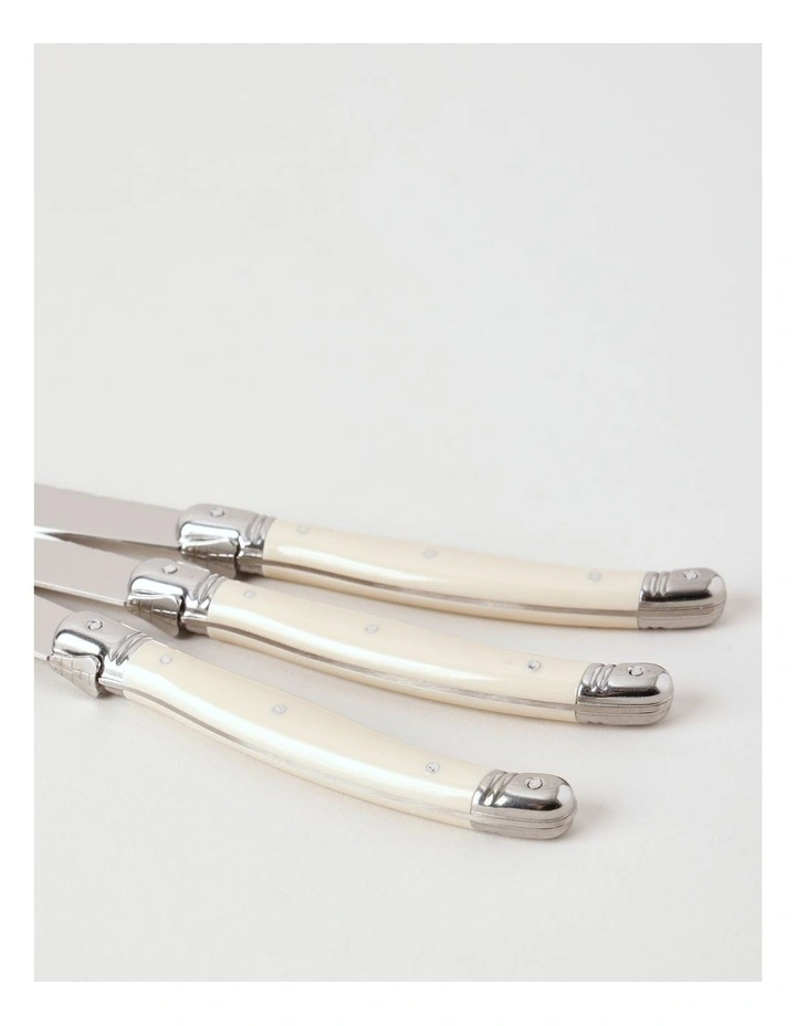 Laguiole Sophistique Steak Knife Set 6 Piece in Ivory image 4