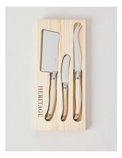 Laguiole Sophistique Cheese Knife Set 3 Piece in Ivory
