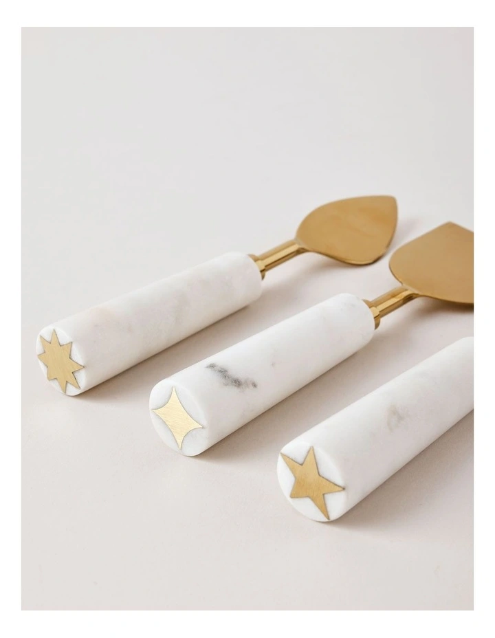 Wonderland Cheese Knife Set of 3 in Marble image 2