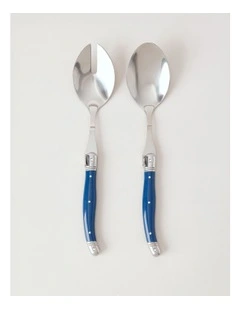 Laguiole Sophistique 2 Piece Salad Server Set in Blue