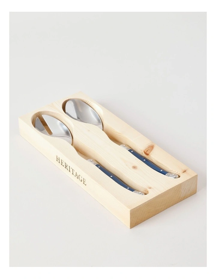 Laguiole Sophistique 2 Piece Salad Server Set in Blue image 3