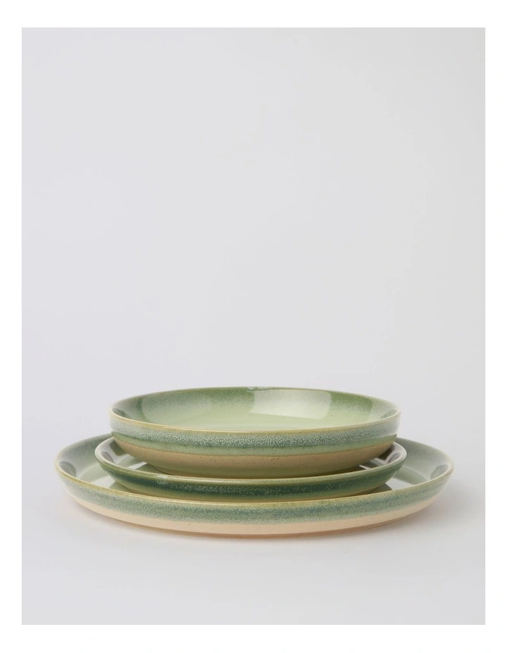 Esperance Celadon Wiped Edge 12pc Dinner Set in Green image 2