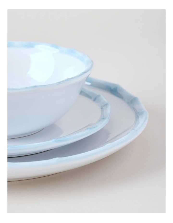 Bamboo Blue 12pc Dinner Set in White/Blue image 2