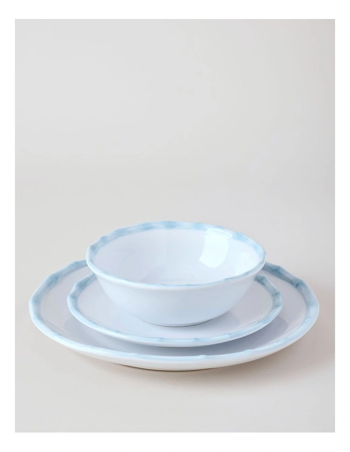 Bamboo Blue 12pc Dinner Set in White/Blue image 4