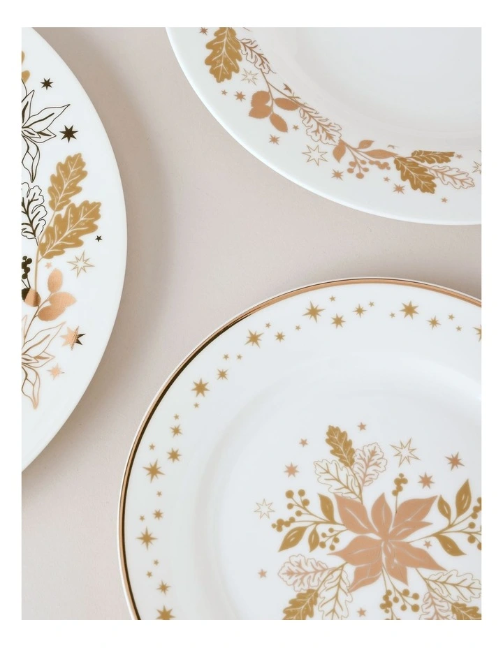Celestial Luxe Shimmer 12pc Dinner Set in White/Gold image 2
