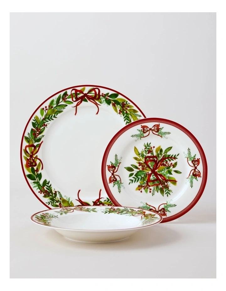 Traditional Christmas 12pc Dinner Set in Multi image 1