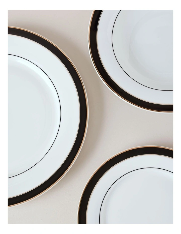 Monroe 12pc Dinner Set in Black/Gold image 2