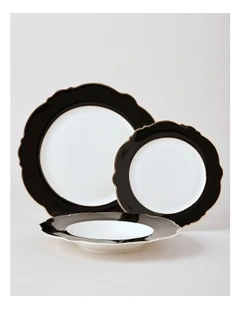 Raven 12pc Dinner Set in Black/Gold