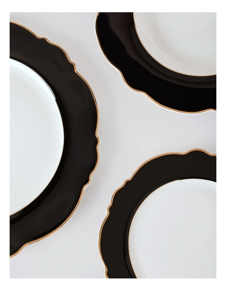 Raven 12pc Dinner Set in Black/Gold image 2