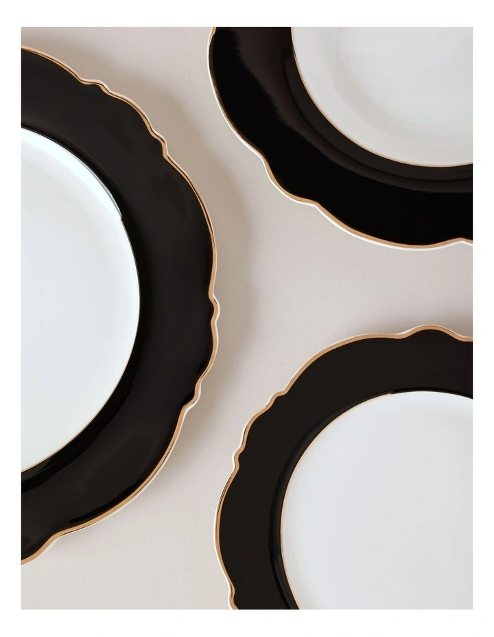Raven 12pc Dinner Set in Black/Gold image 2