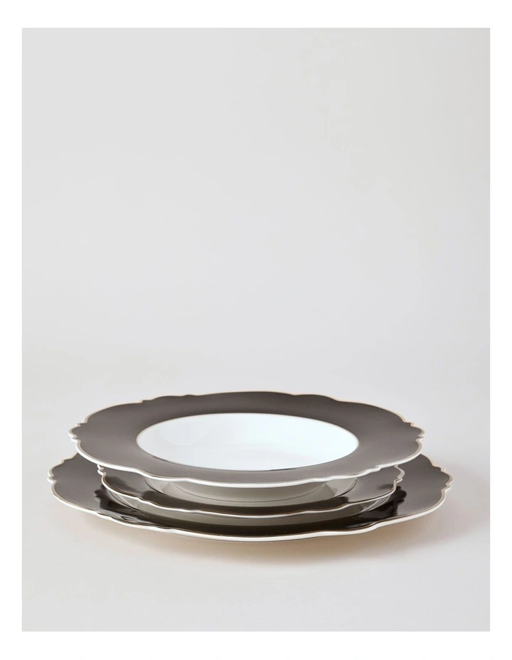 Raven 12pc Dinner Set in Black/Gold image 3