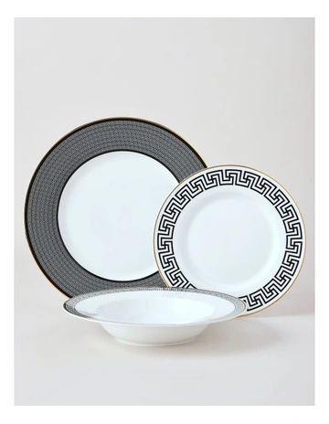 Paros 12pc Dinner Set in Black