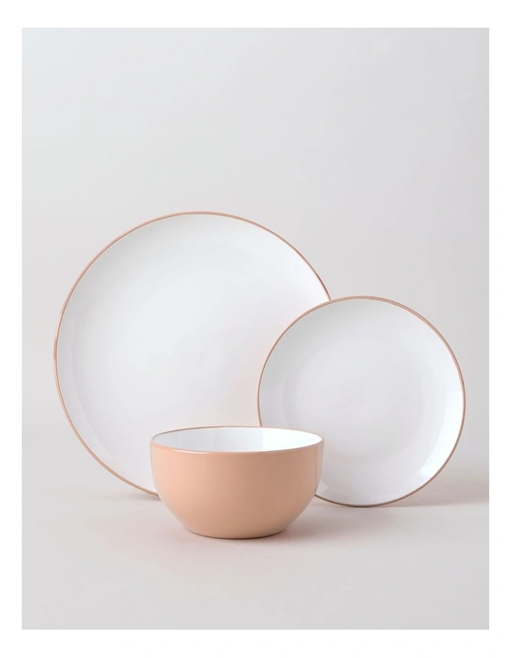 Two Tone 12pc Dinner Set in Taupe image 1