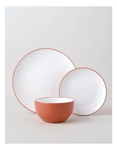 Two Tone 12pc Dinner Set in Red