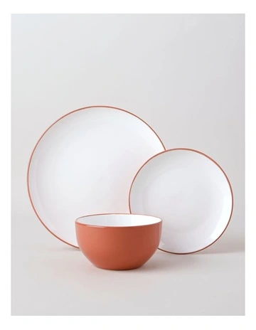 Two Tone 12pc Dinner Set in Red