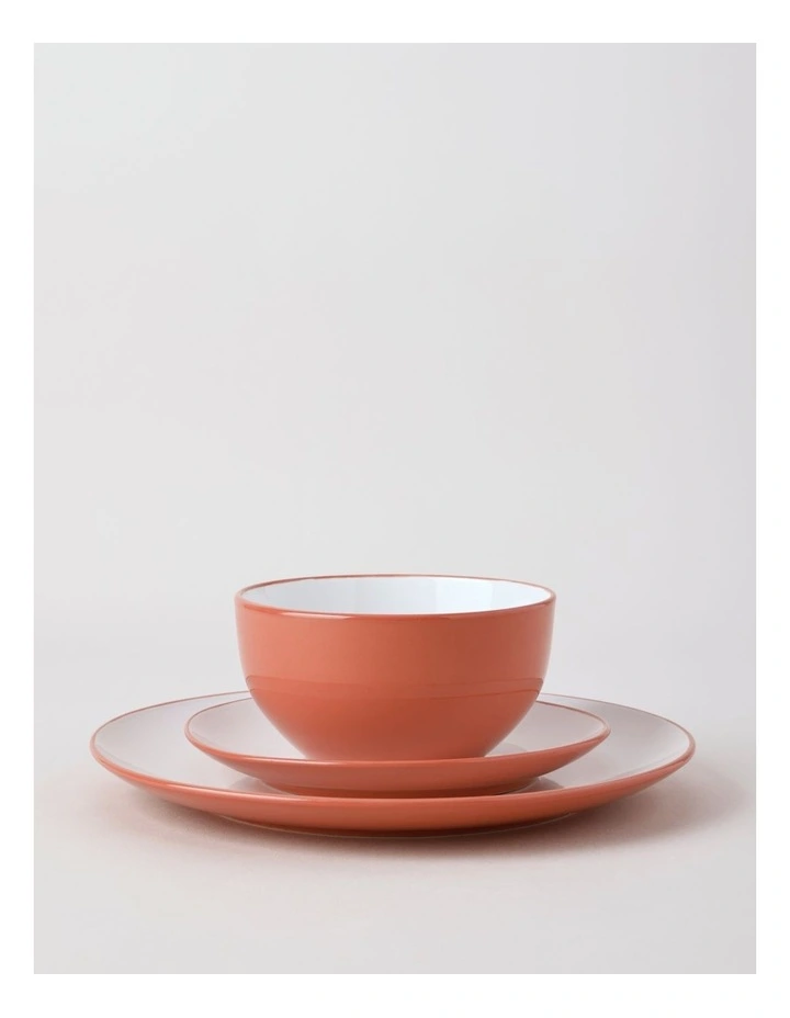 Two Tone 12pc Dinner Set in Red image 2