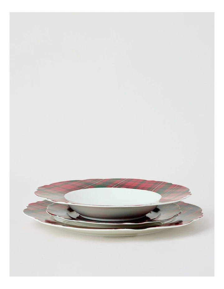 Christmas Tartan Dinner Set Red 12pc image 3