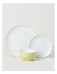 Two Tone 12pc Dinner Set in Yellow
