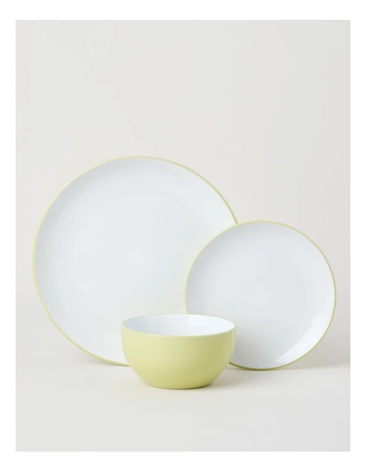 Two Tone 12pc Dinner Set in Yellow image 1