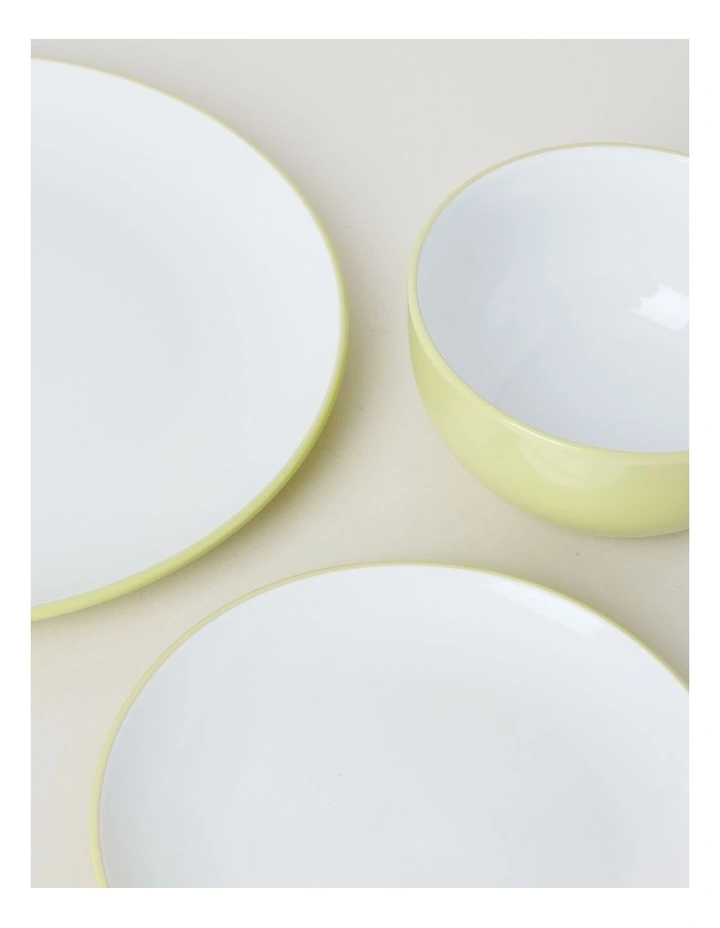 Two Tone 12pc Dinner Set in Yellow image 2