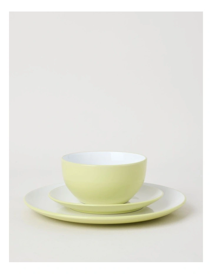 Two Tone 12pc Dinner Set in Yellow image 3
