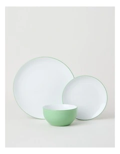 Two Tone 12pc Dinner Set in Green